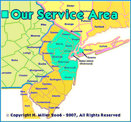 Mobile Massage in New Jersey Map